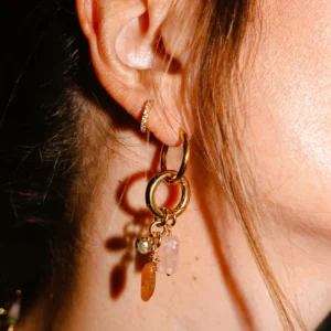 Créoles interchangeables pierres précieuses