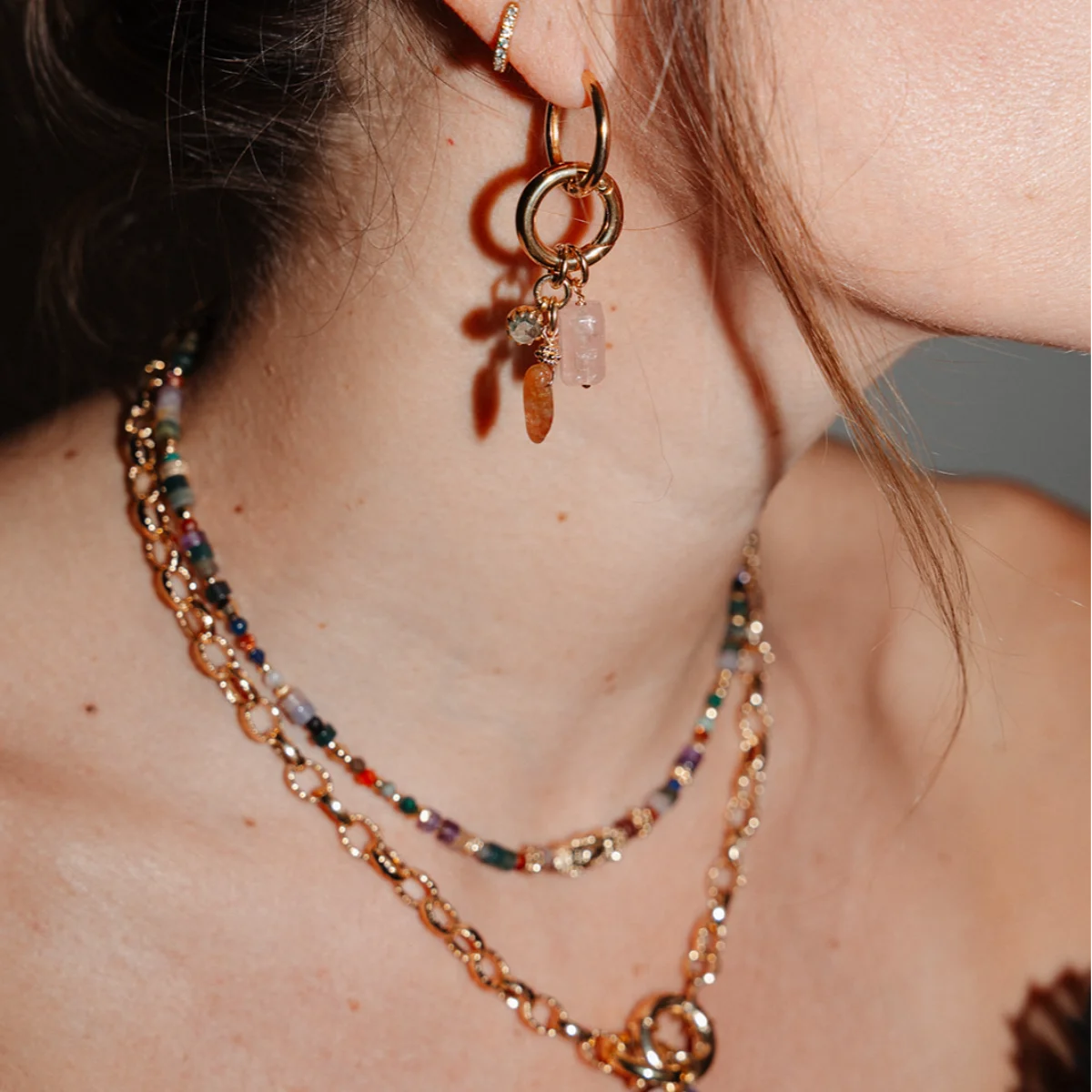 Créoles interchangeables pierres précieuses – Image 14