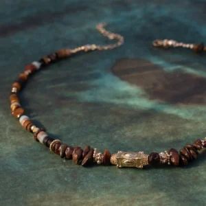 Collier Indien Uma – Œil de Tigre